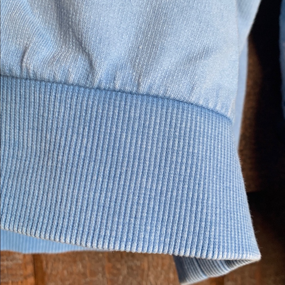 Anthropologie Pilcro Women Washed Eyelet Blue Sweatshirt Top Size XXS Preppy - Picture 12 of 16